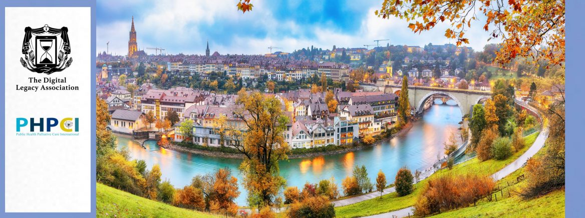 Fabulous autumn view of Bern city on Aare river during evening with Pont de Nydegg bridge , cathedral of Bern and Nydeggkirche - Protestant church. Location: Bern, Canton of Bern, Switzerland, Europe